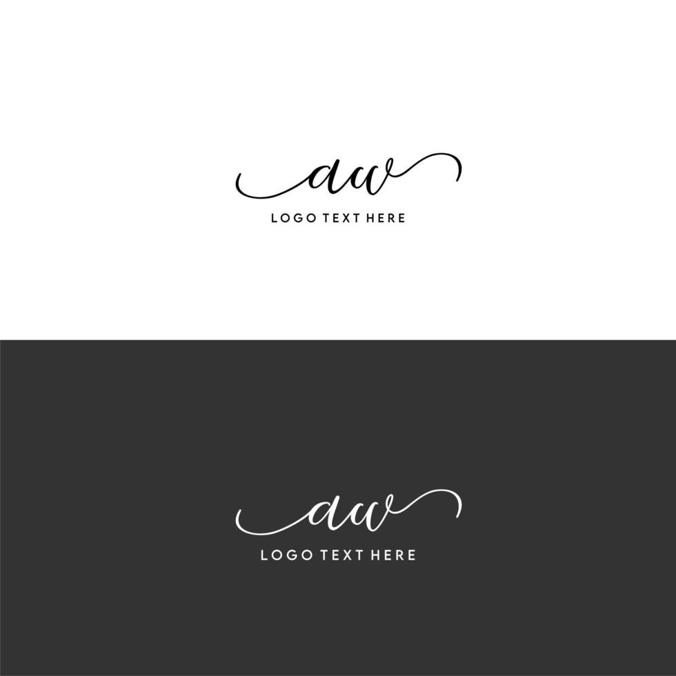 aw initialen brief logo, aw handtekening, aw monogram, aw initialen vector