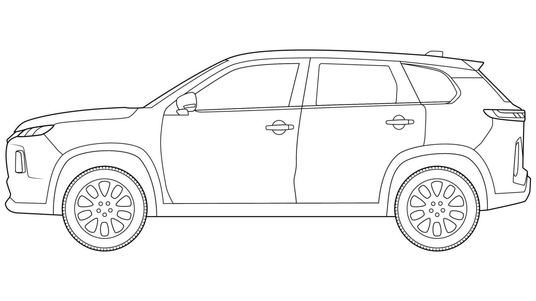 premie suv auto schets vector illustratie Aan wit achtergrond