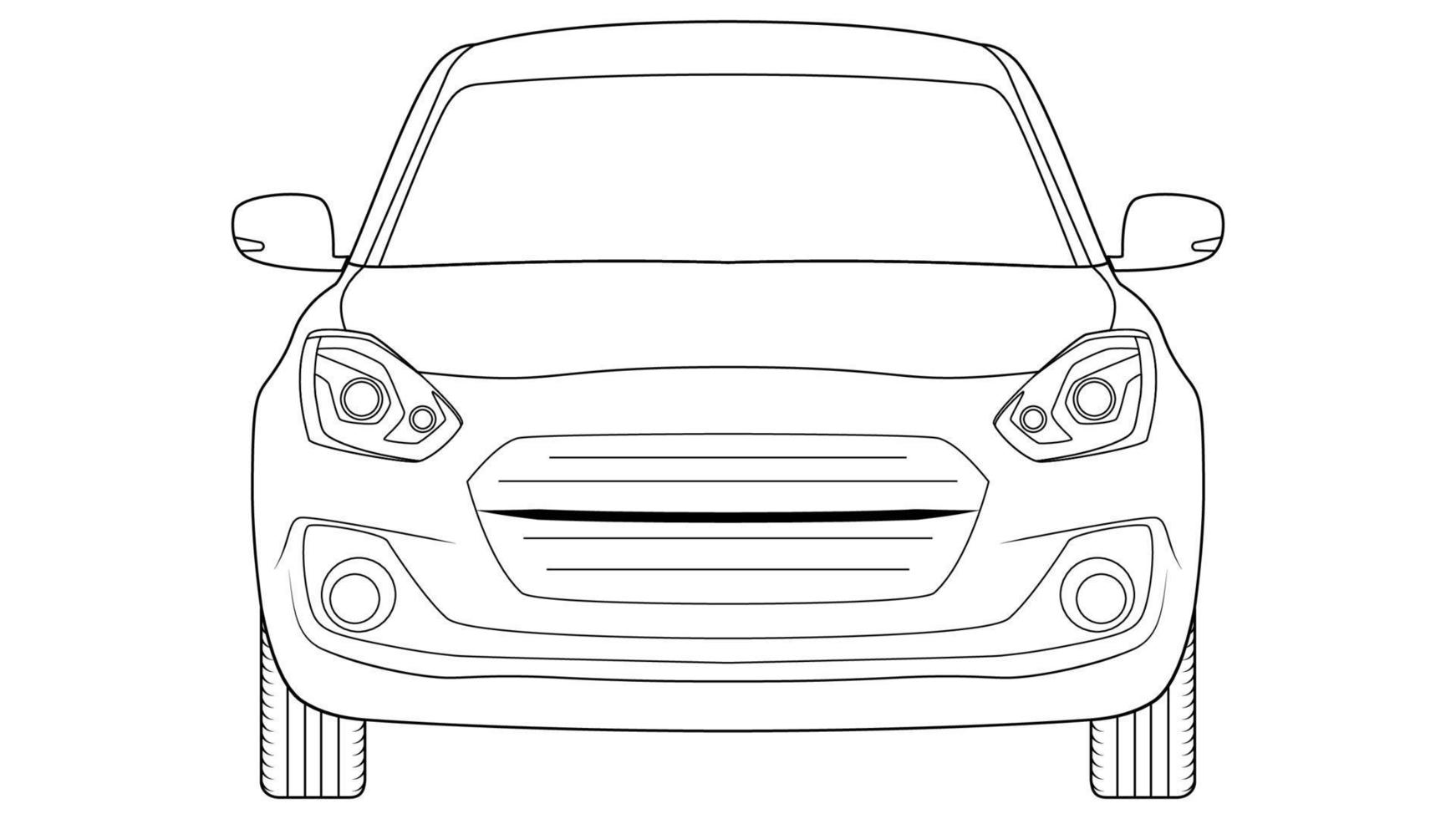 mini broeden terug auto schets vector illustratie