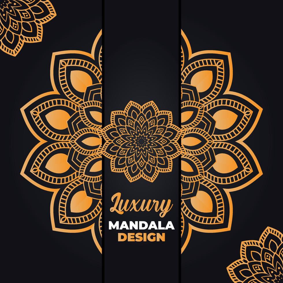 luxe sier- en bruiloft mandala ontwerp en Islamitisch achtergrond in gouden kleur vector