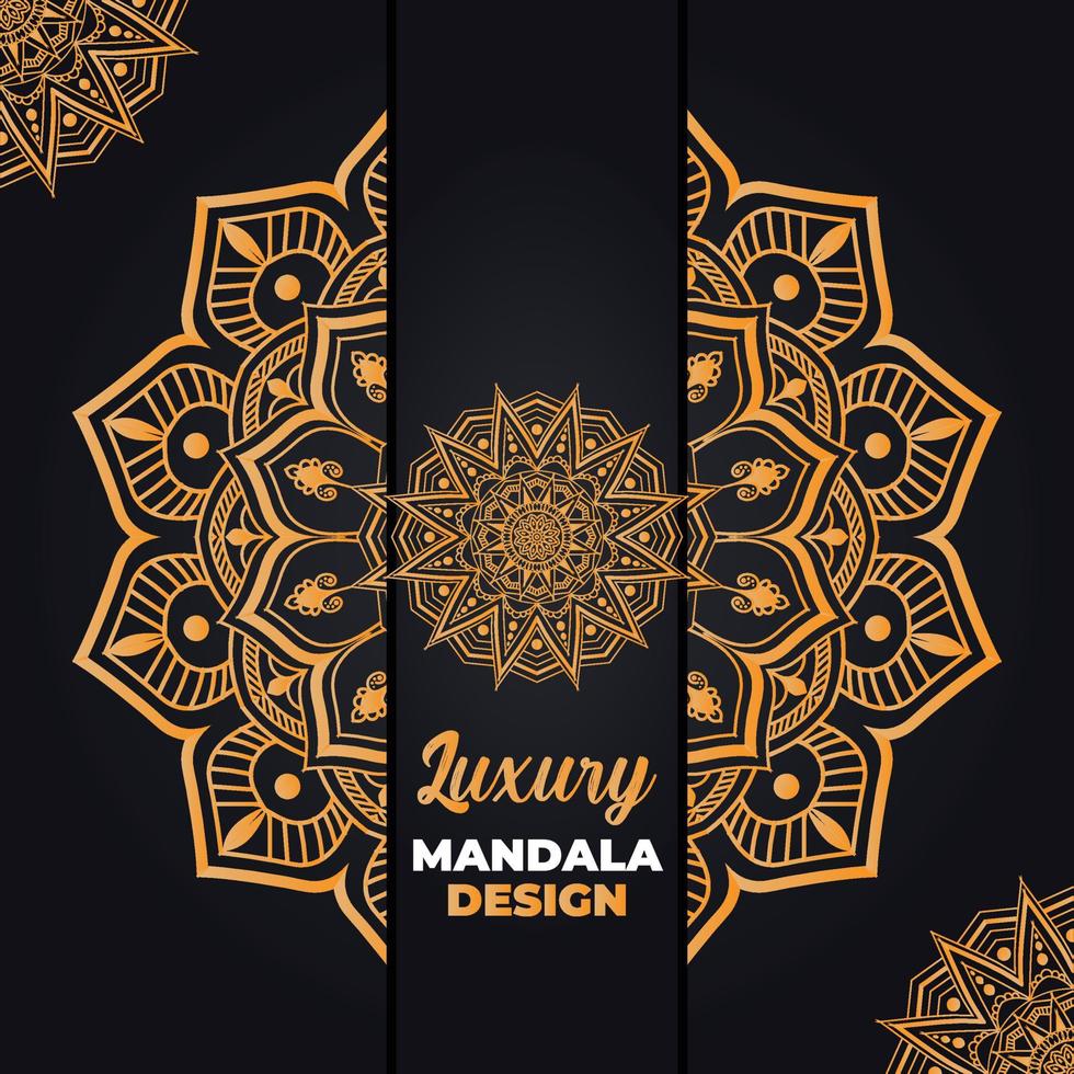 luxe sier- en bruiloft mandala ontwerp en Islamitisch achtergrond in gouden kleur vector