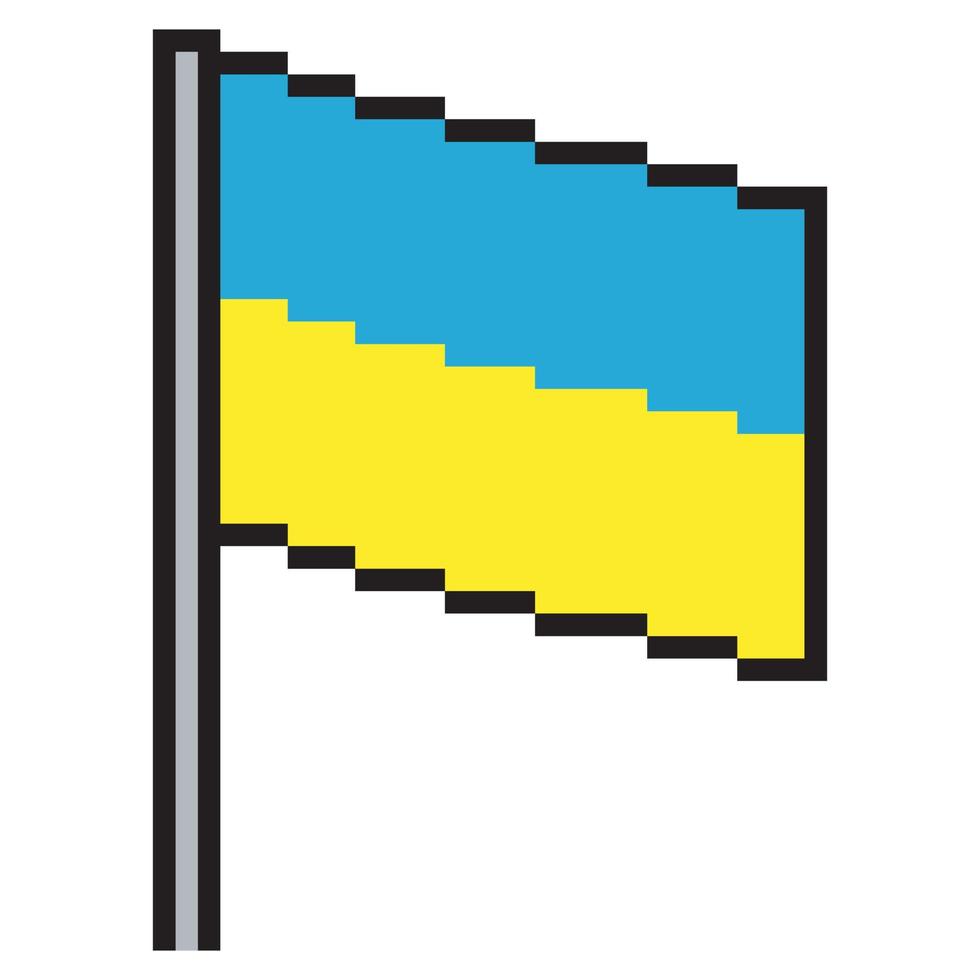 Oekraïne vlag pixel kunst. vector illustratie