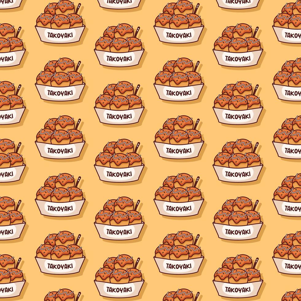 schattig takoyaki patroon voedsel illustratie vector