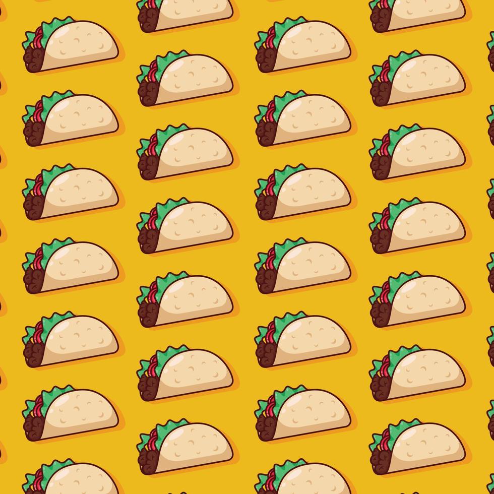 schattig taco patroon illustratie in vlak ontwerp vector