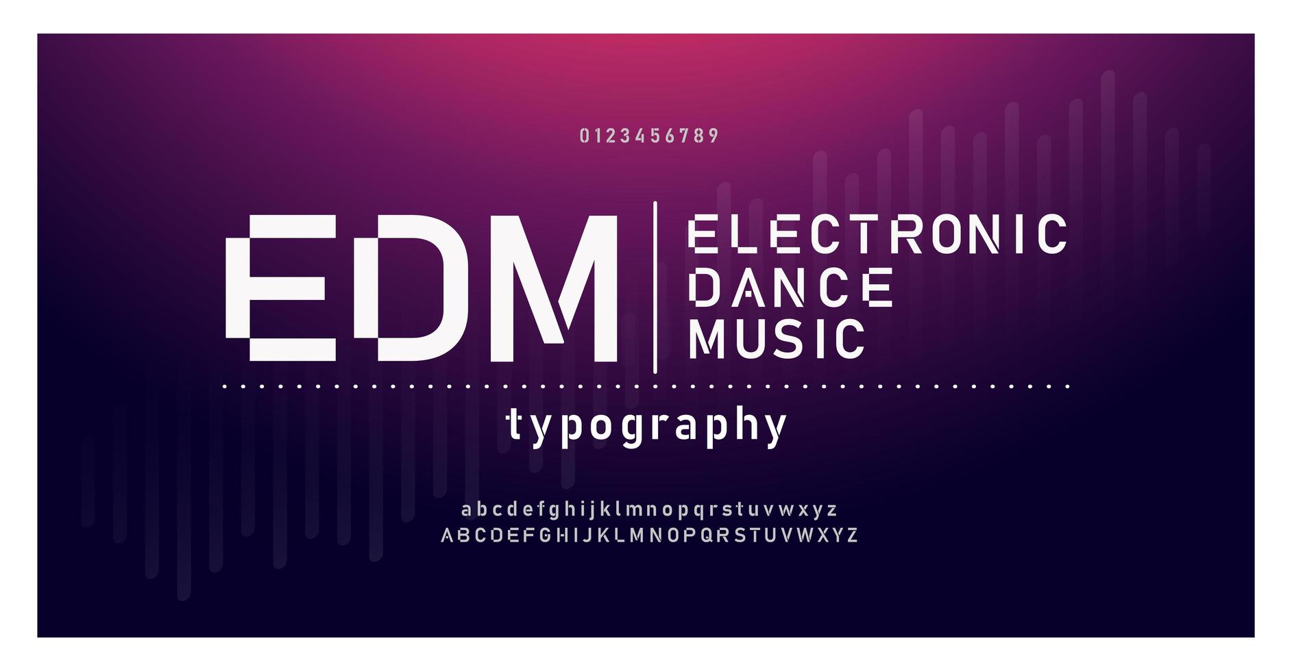 elektronische dansmuziek toekomstig creatief lettertype vector