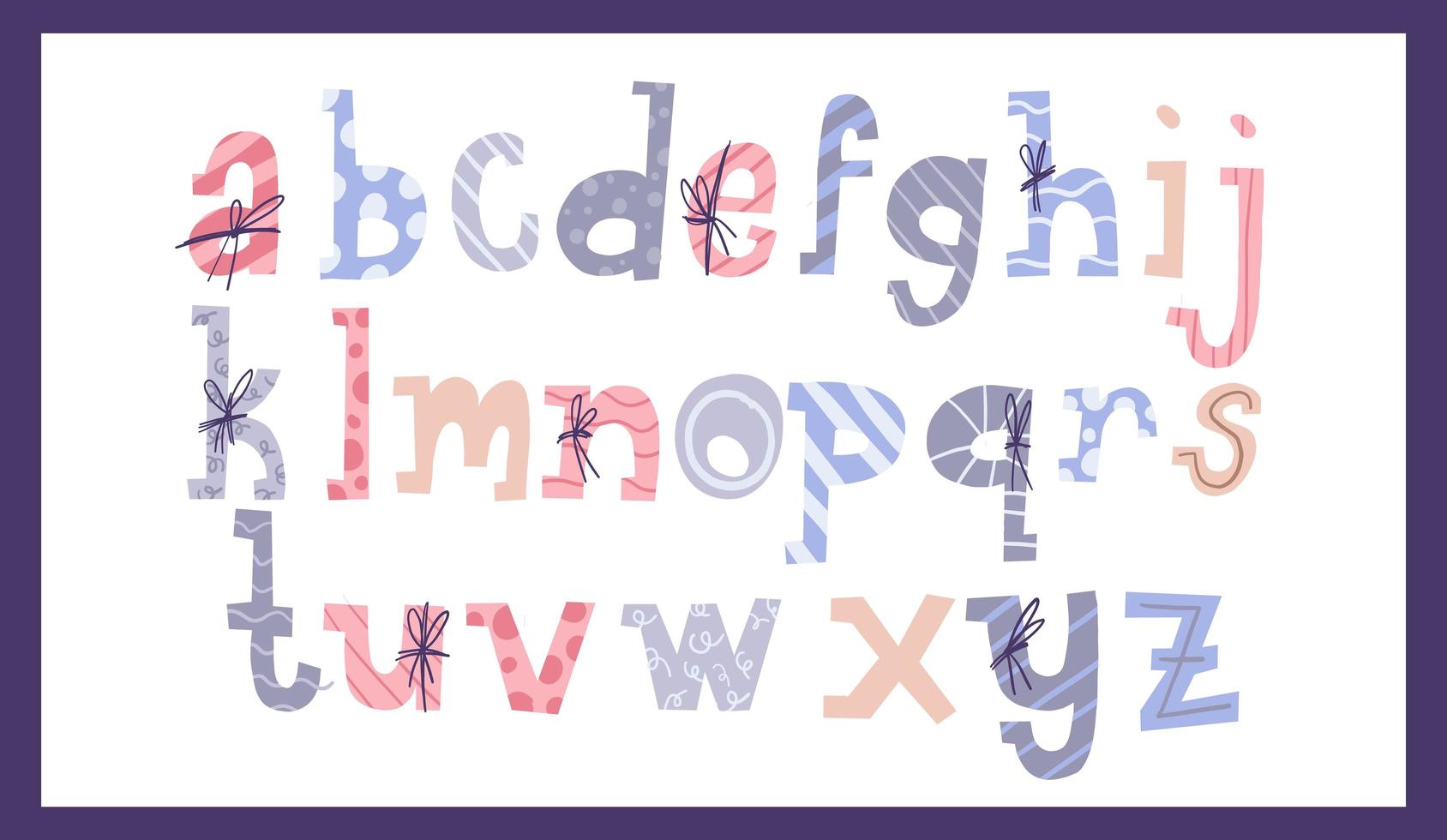 schattig kerst alfabet vector