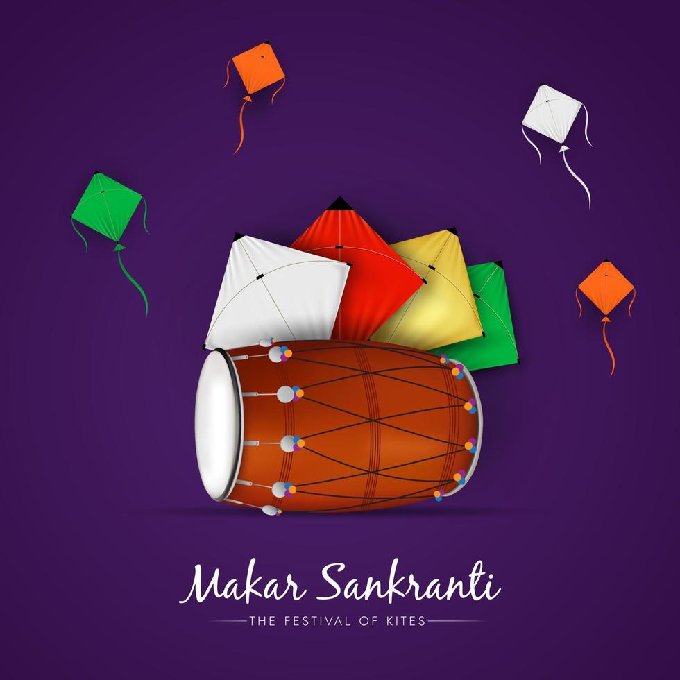 happy makar sankranti social media post vector