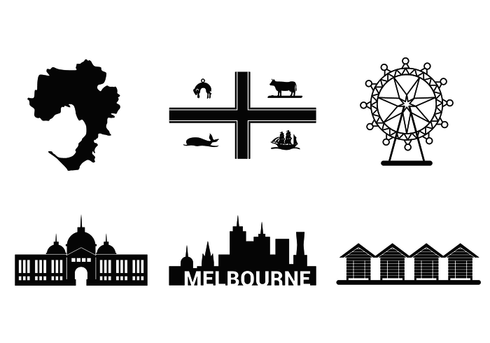 Melbourne beroemde plaats vector
