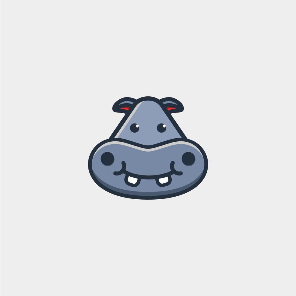 schattig nijlpaard tekenfilm ontwerp logo vector