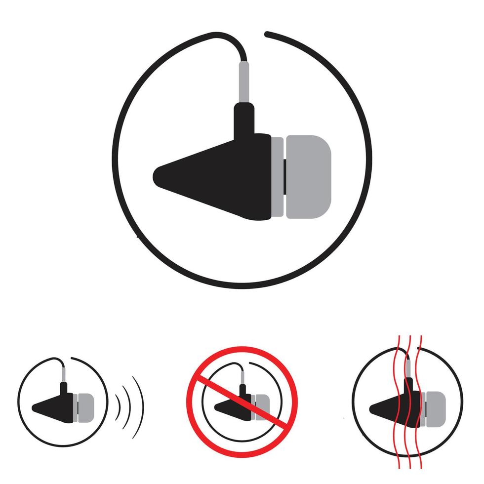 geluid vector icoon reeks , muziek- volume symbool. oortelefoon icoon set, modern, gemakkelijk vlak vector illustratie voor web plaats of mobiel app