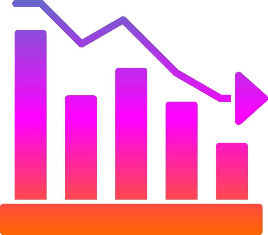 fluctuatie naar beneden vector icoon ontwerp