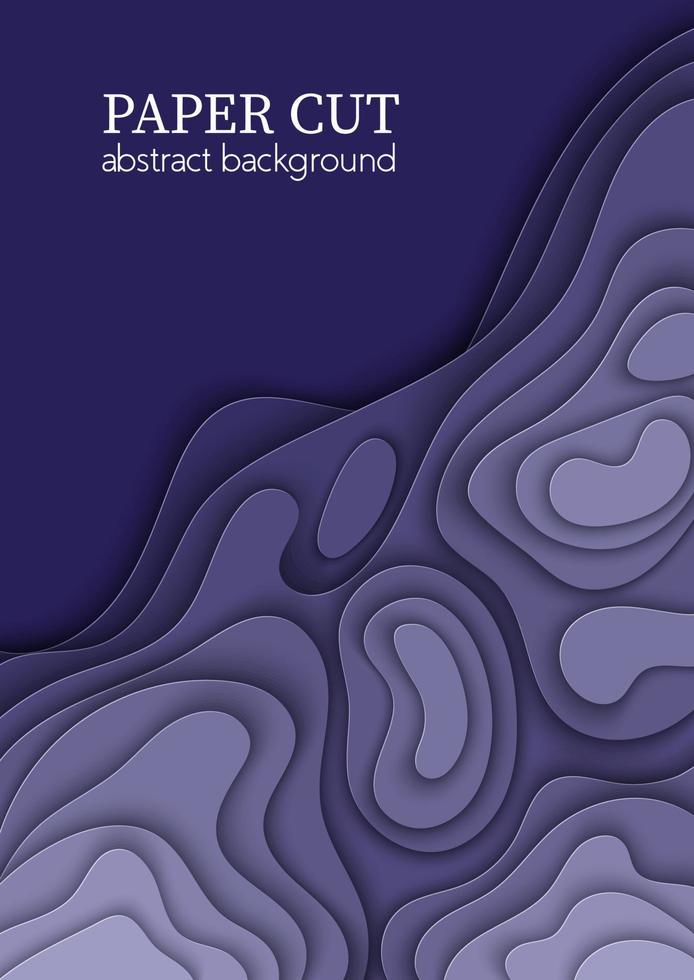 verticaal vector Purper blauw folder met papier besnoeiing golven vormen. 3d abstract papier kunst, ontwerp lay-out voor bedrijf presentaties, flyers, affiches, afdrukken, decoratie, kaarten, brochure omslag.