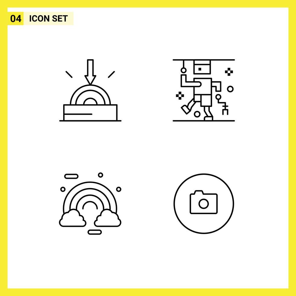 voorraad vector icoon pak van 4 lijn tekens en symbolen voor bedrijf wolk technologie letsel Ierland bewerkbare vector ontwerp elementen