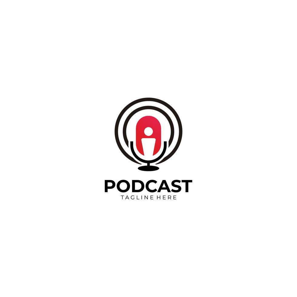 podcast logo pictogram vector geïsoleerd