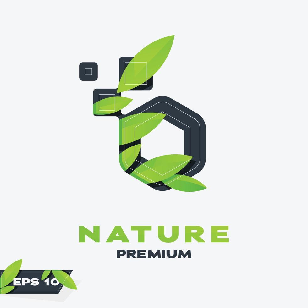 technologie natuur bladeren logo vector