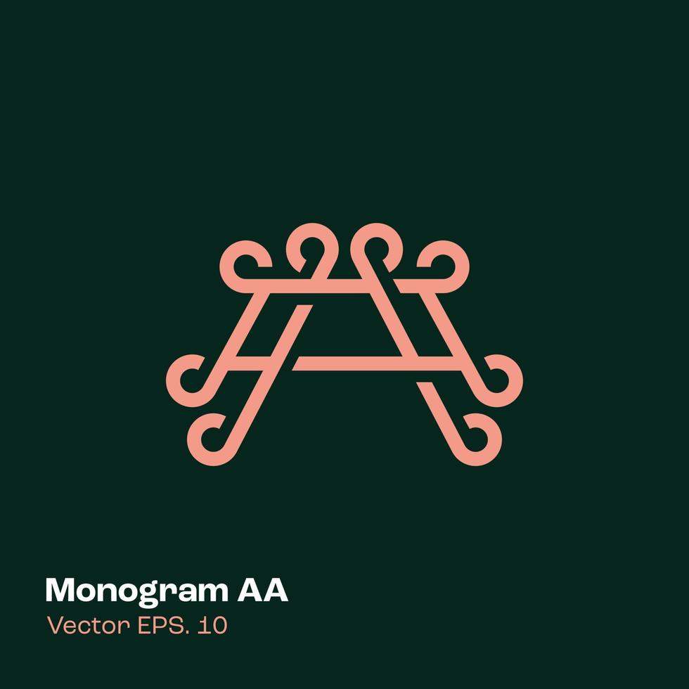 monogram aa logo vector