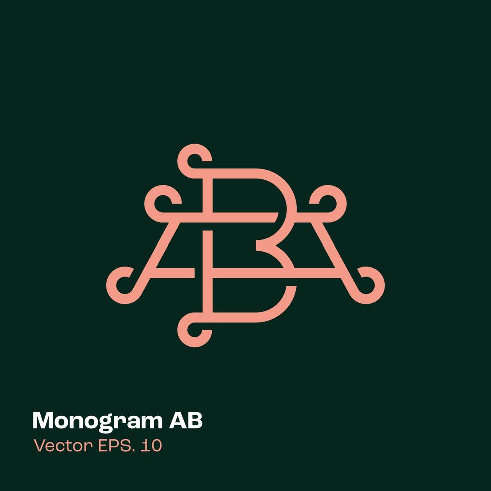 monogram ab logo vector