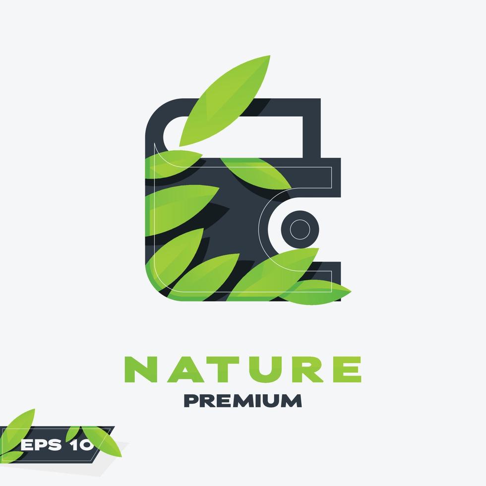 portemonnee natuur bladeren logo vector