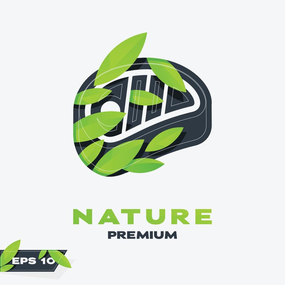 steak natuur bladeren logo vector