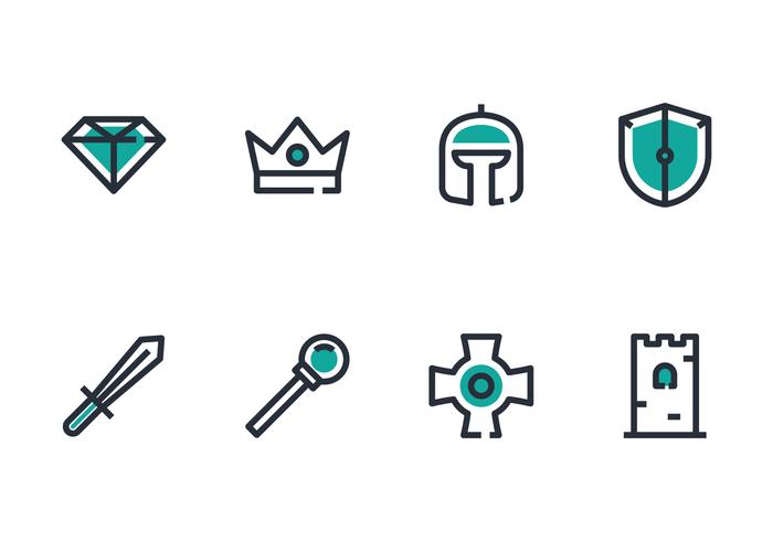 King icon set vector