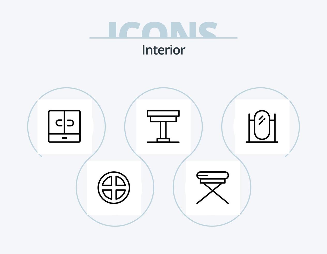 interieur lijn icoon pak 5 icoon ontwerp. . decor. . stadium vector