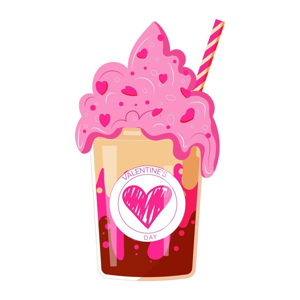 koffie valentijnsdag dag. perfect voor valentijnsdag dag, stickers, verjaardag, opslaan de datum uitnodiging. romantisch en schattig elementen en lief typografie. vector illustratie.