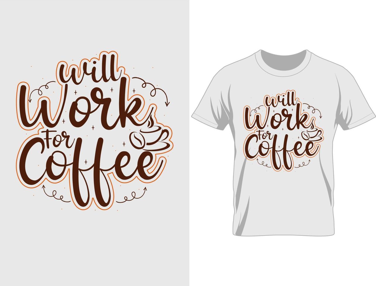 koffie t overhemd ontwerp vector