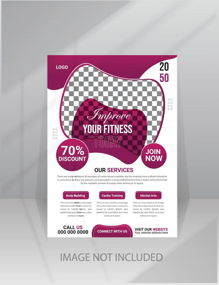 fitness gym folder sjabloon vector