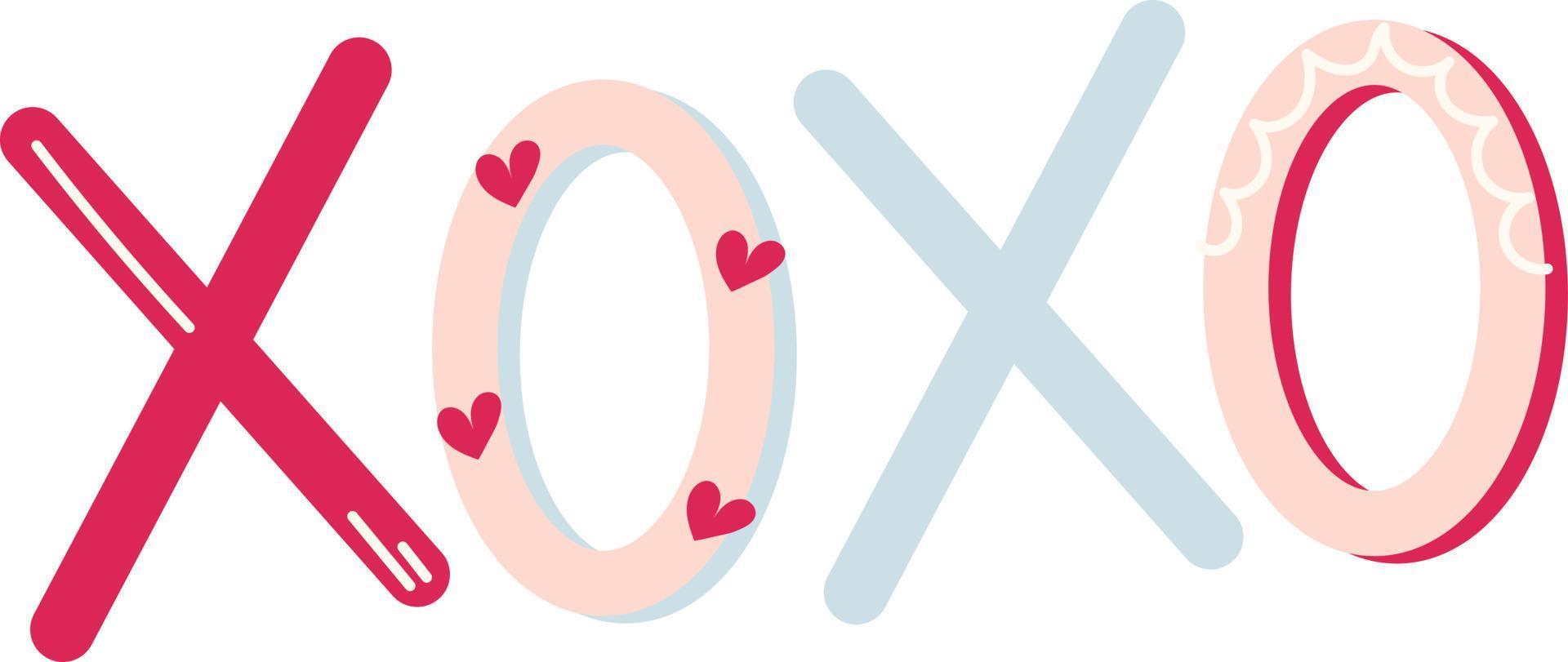 xoxo typografie illustratie vector