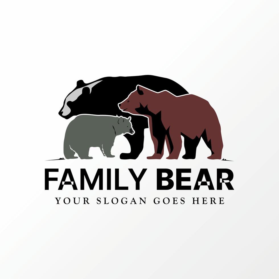 gemakkelijk en uniek familie of 3 bears beeld grafisch icoon logo ontwerp abstract concept vector voorraad. kan worden gebruikt net zo symbolen verwant naar dier of wild.