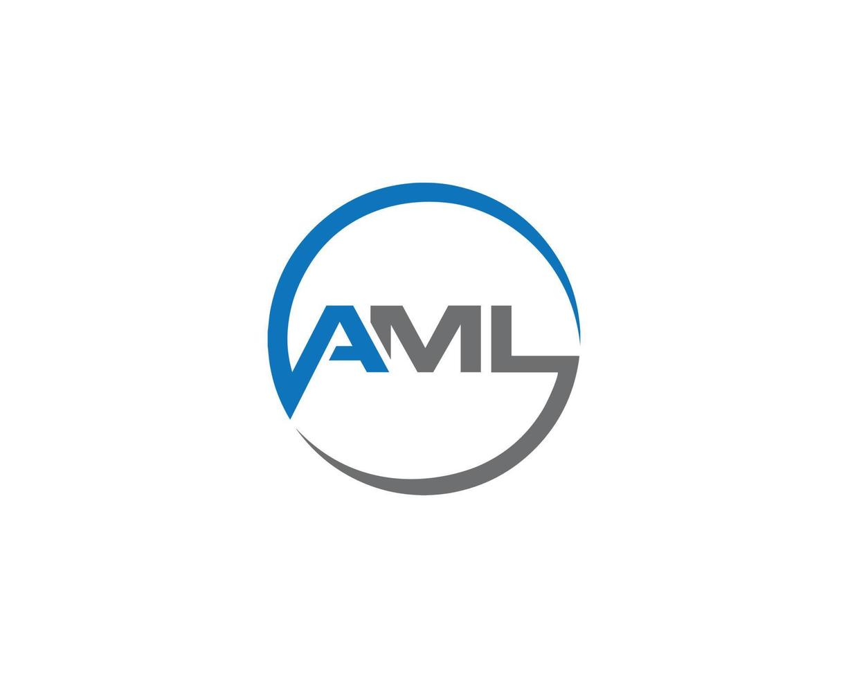 modern aml brief eerste logo ontwerp sjabloon vector illustratie.