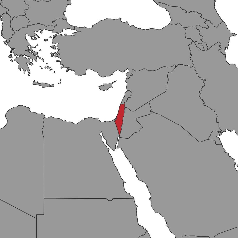 Israël Aan wereld kaart.vector illustratie. vector