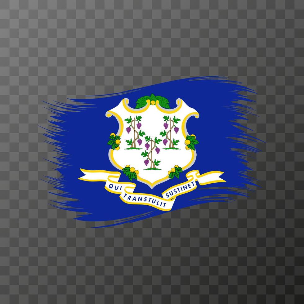Connecticut staat vlag in borstel stijl Aan transparant achtergrond. vector illustratie.
