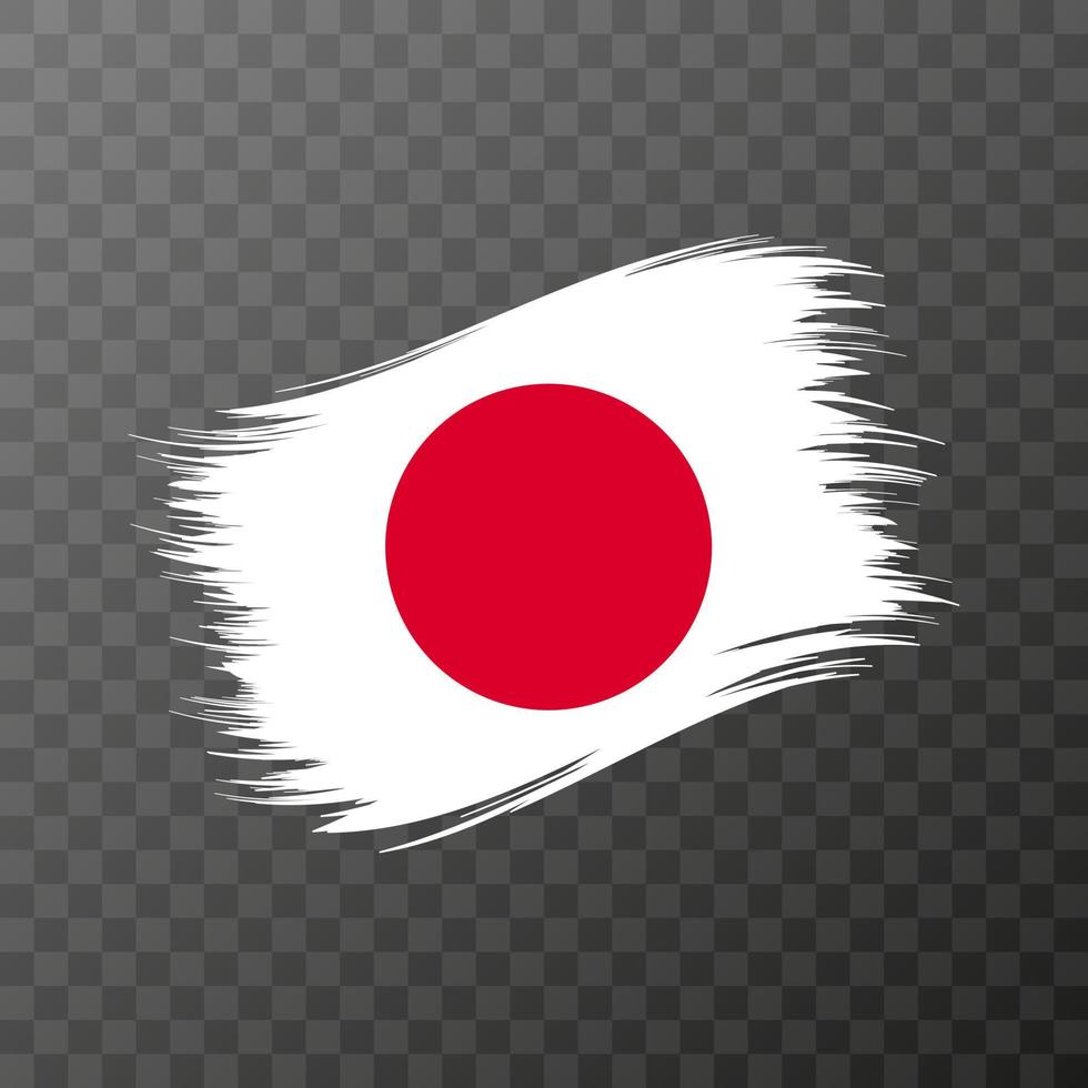 Japan nationaal vlag. grunge borstel hartinfarct. vector illustratie Aan transparant achtergrond.