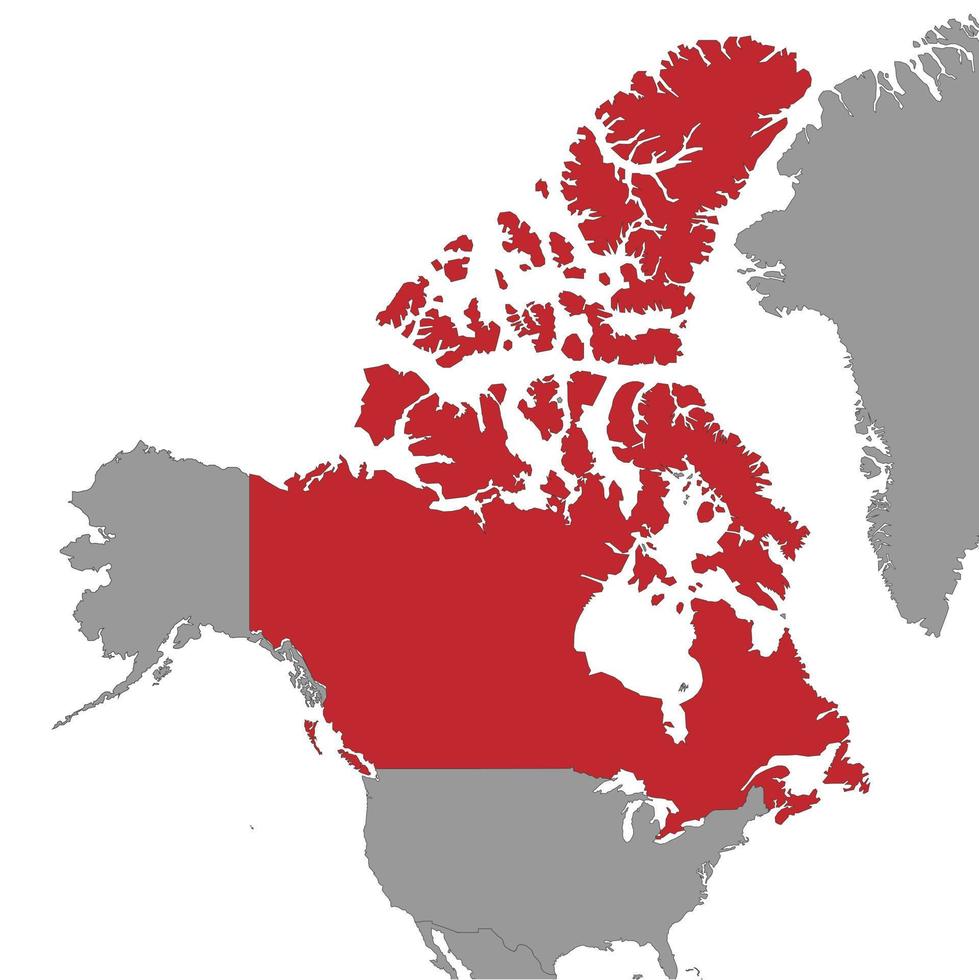 Canada Aan wereld kaart.vector illustratie. vector