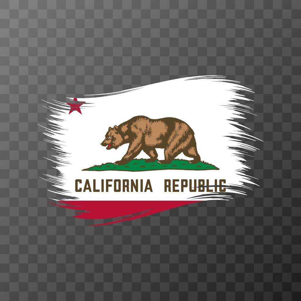 Californië staat vlag in borstel stijl Aan transparant achtergrond. vector illustratie.