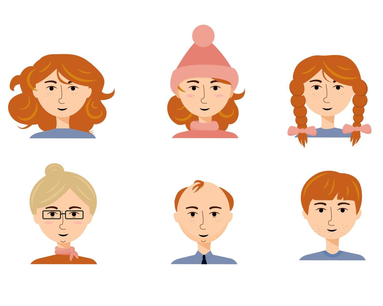 mensen portretten pictogrammen set. vector illustratie. mannen en Dames.