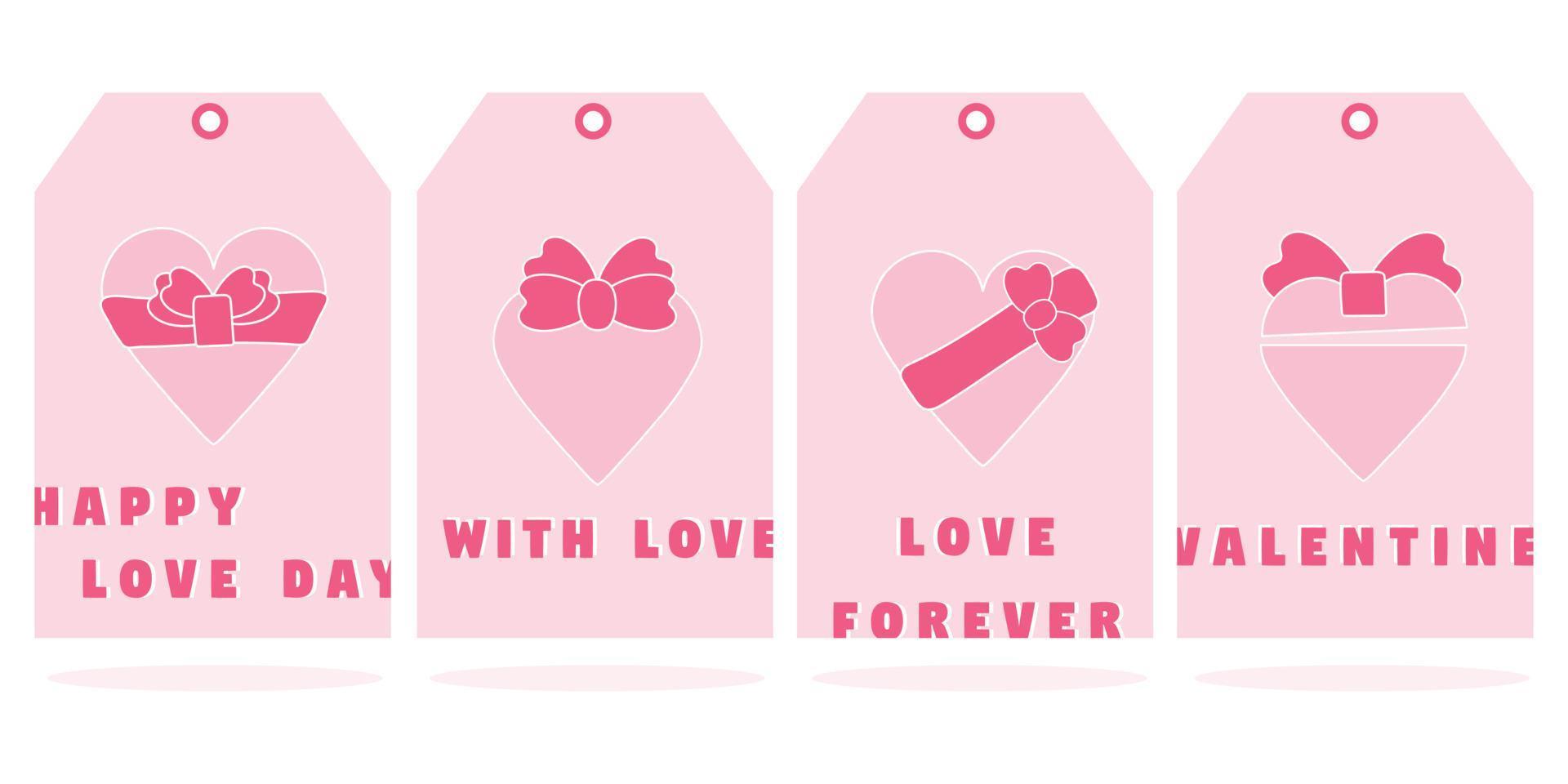 Valentijn dag tags set. Valentijn dag afdrukbare geschenk labels. vector