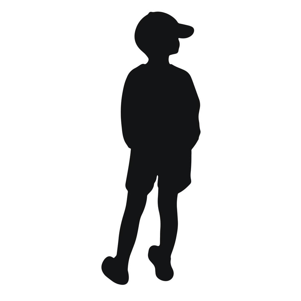 jongen visie van terug silhouet. zwart schaduw vector