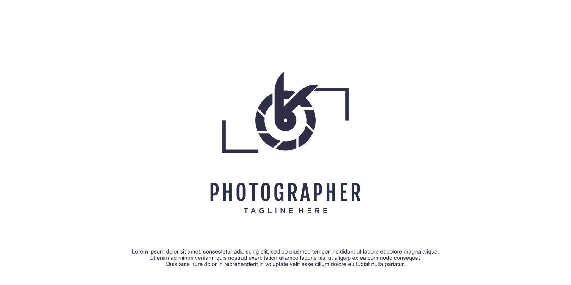 fotograaf logo met konijn icoon vector illustratie