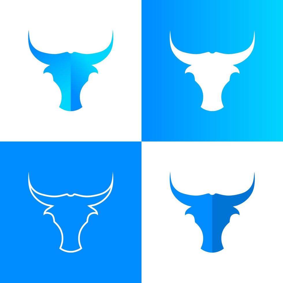 stier kleurrijk icoon logo variaties reeks vector illustratie