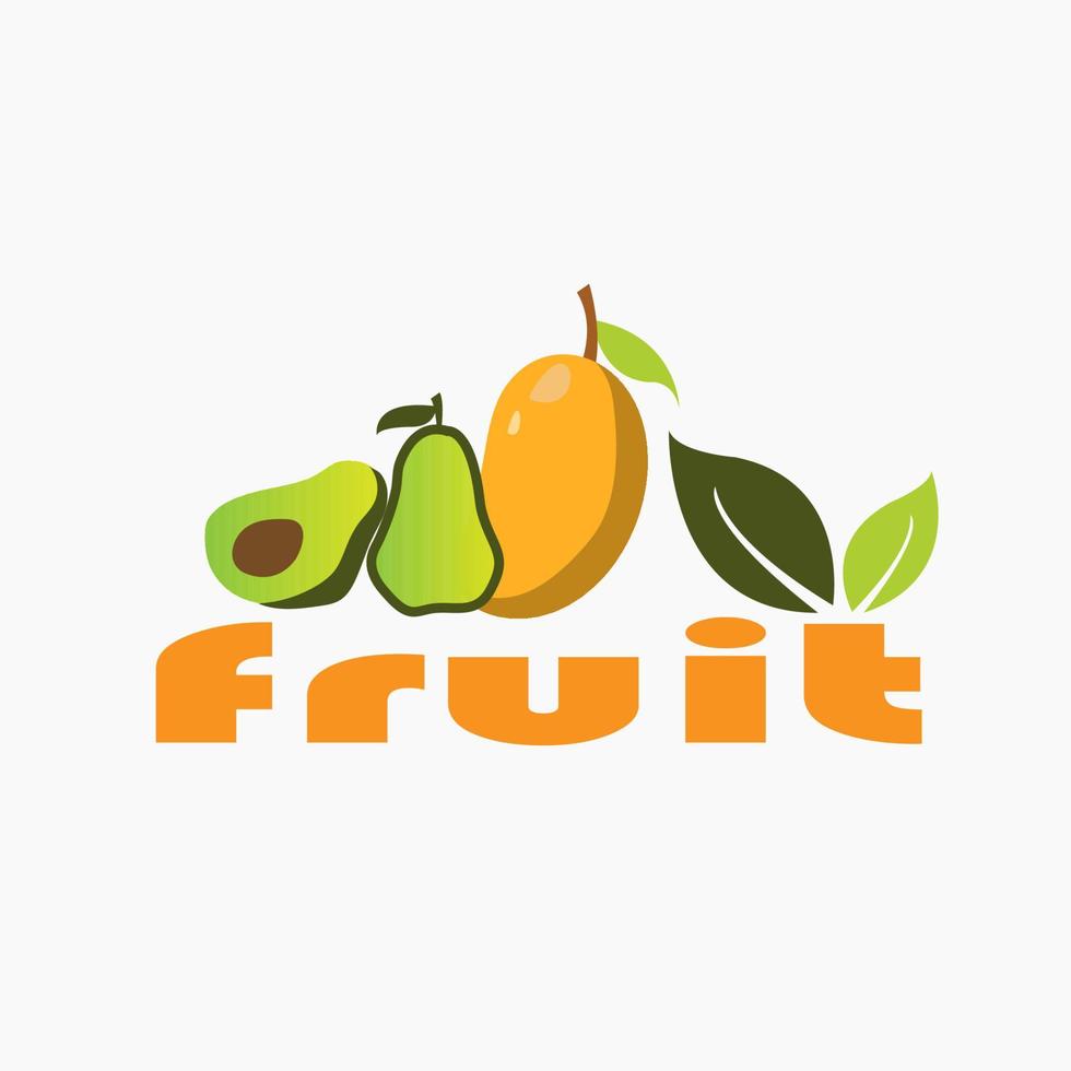 fruit logo, vector fruit logo, fruit illustratie ontwerp, natuur fruit illustratie