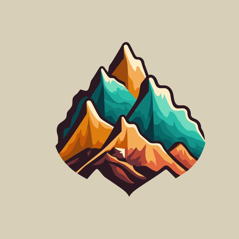 berg heuvel logo ontwerp vector, natuur landschap avontuur illustratie vector