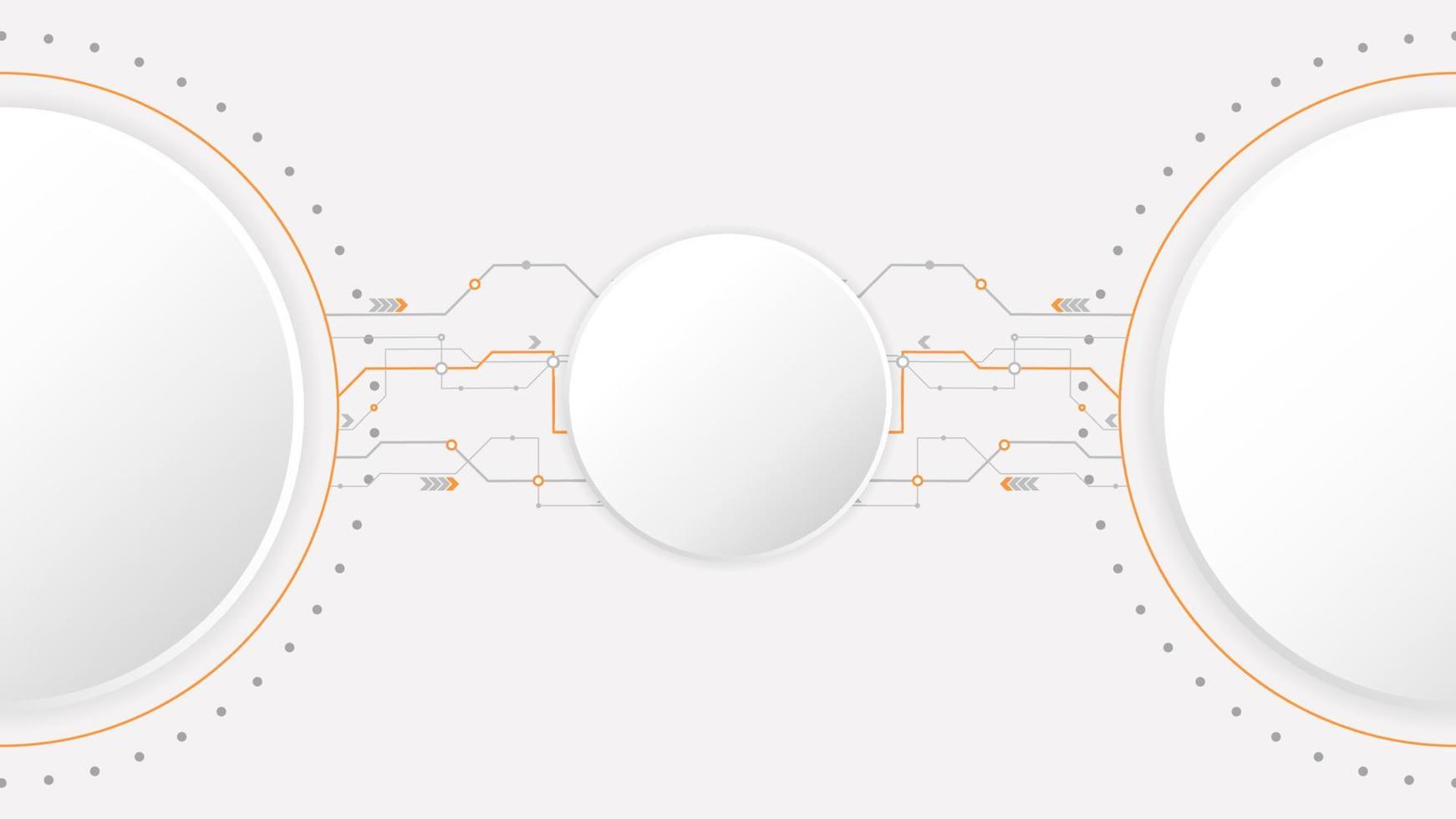 wit grijs cirkel technologie achtergrond abstract. technologie met lijn digitaal kleur grijs, oranje, punt, hi-tech, vector. cirkel technologisch voor web banier, achtergrond, behang, structuur, voorwerp. vector