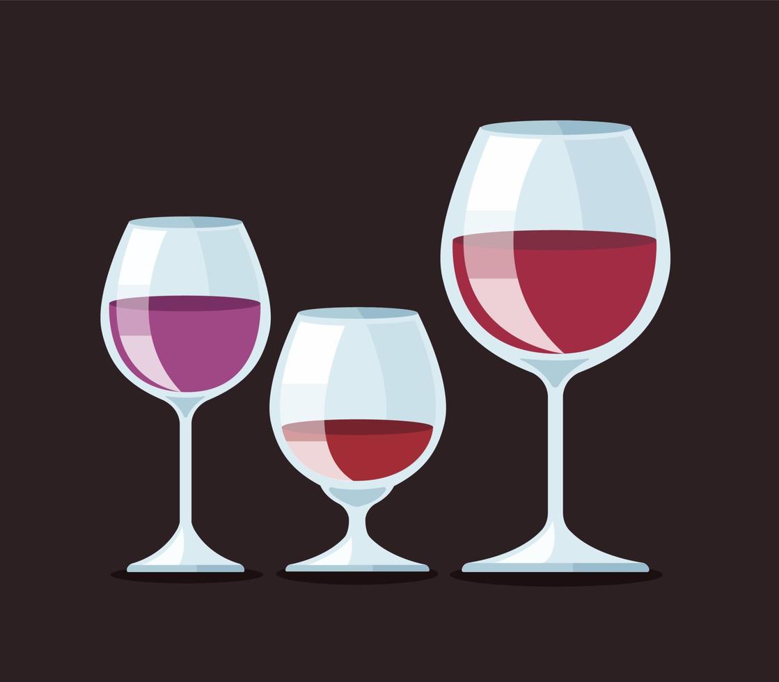 groep van wijn bril vector illustratie