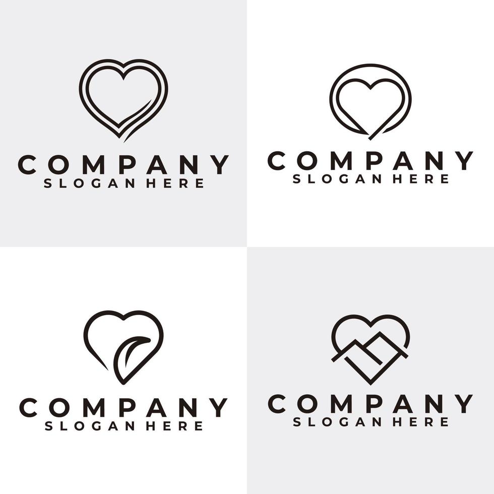 liefde logo reeks icoon vector