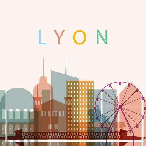 Silhouet Van Lyon Stad vector