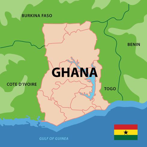 Ghana Kaart vector