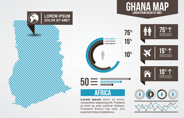 Ghana Kaart Infographic vector