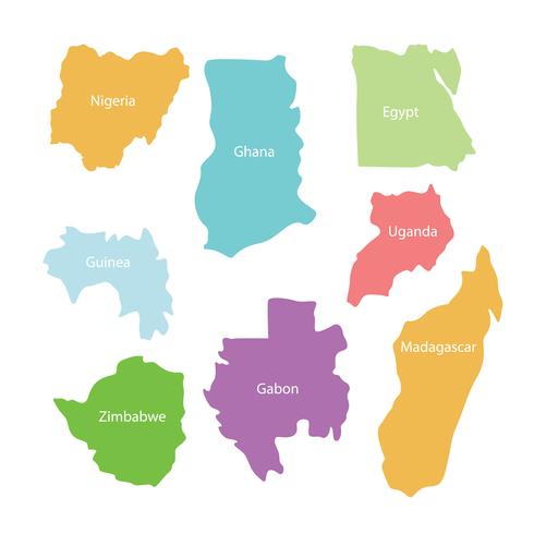 Kaart van Country in Africa Vector Pack